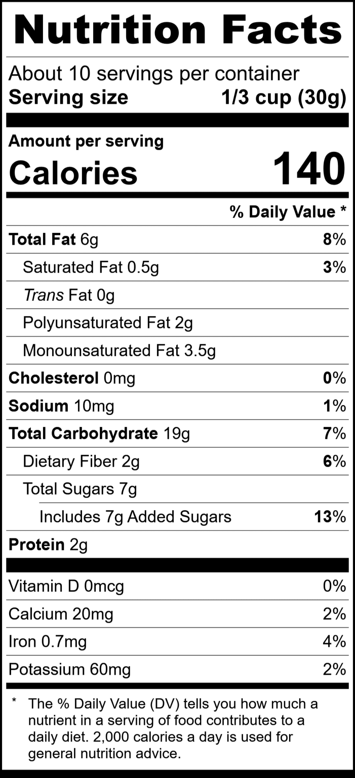 Cranberry Almond Maple Granola Products Bakery on Main